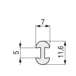 Perfil Tapagrapa 12X7Mm 130M Beige
