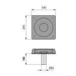 Columna Ø50 Con Placa Htotal 155 Solo Para Bases Begga E Iza.