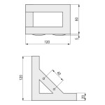Pata Metal Corinne H80 120X120 Cromo