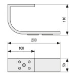 Pata Metal Nimia H110 L200 Cromo