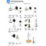 Pie Nivelador Regulable Triplo M6X24 Blanco  Tuerca + Tornillo M6-24 + Tapon Blanco (100 uds.)