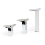 Pata Aluminio Cromado Villa C30 H180 Con Taco Con Base Superior Triangulo