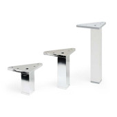 Pata Aluminio Cromado Villa C30 H180 Con Taco Con Base Superior Triangulo