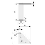 Pata Aluminio Cromado Villa C30 H180 Con Taco Con Base Superior Triangulo