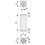 Pata Aluminio Cromado Iberia 40X40 H150