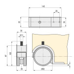 Rueda Nido Toscana Blanco Espesor 30 Sin Freno Para Embutir. Sin Freno.