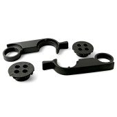 Conector Union Mesa Plástico Negro (4Pcs)