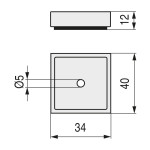 Base Embellecedor Cuadrada 40X40 Cromo Ral
