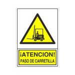 Señal 325 Plast.295X210"Paso Carretilla" Atencion! Paso Carretilla