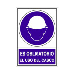 Señal 600 Plast.295X210 "Obli.uso Casco" Es Obligatorio El Uso Del Casco