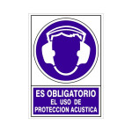 Señal 607 Plast.295X210''Obl.uso P/Acust'' Es Obligatorio Uso Proteccion Acustica