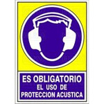 Señal 607 Plast.420X297"Obl.uso P/Acust" Es Obligatorio Uso Proteccion Acustica