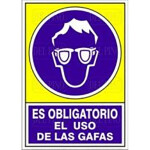 Señal 610 Plast.420X297 "Obli.uso Gafas" Es Obligatorio El Uso De Las Gafas