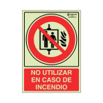 Señal 7025 Plast.297X210"No.ut.inc."Lum (Ascensor)No Utilzar En Caso De Incendio