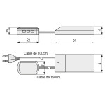 Transformador 6W Led 12V 100-240V 6Vias Cable Red 2Mts. Conexion Regleta Jst.