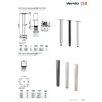 Set De 4 Patas Regulables Metálicas Para Mesa. Placa 60X60 Mm. Altura 71 Cm. Color Blanco. Modelo Rigo