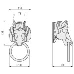 Aldabon Caballo Simple 310 Forja Negro