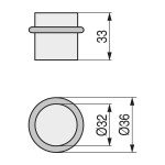 Tope Puerta Adh.cilind.metacrilato G/Ngr 32X33Mm B90180H