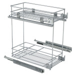 Botellero+Cesta Partner M450 Cromo C/Gui Guia Muss Hettich E.parcial, Fij.lateral.
