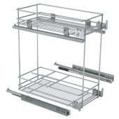 Botellero+Cesta Partner M450 Cromo C/Gui Guia Muss Hettich E.parcial, Fij.lateral.