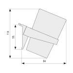 Soporte Inclinado 1Vaso A84 H114 Plata Mate