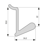 Percha Perfila Plata Mate A15 H33,8