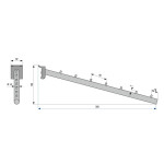 Enganche Colgador Expositor Perchas L320