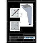 Pata Metalica Tercia Especial H135 Cromo Altura Total 134Mm.-