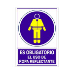 Señal 697 Plas.295X210"Obl.ropa Reflect" Es Obligatario El Uso De Ropa Reflectante