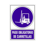 Señal 657 Plas.295X210"Paso.obl.carret." Paso Obligatorio De Carretillas
