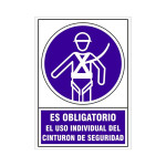 Señal 613 Plast.345X245"Obl.uso.cint.seg Es Oblig.uso Individual Cinturon Seguridad