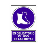 Señal 602 Plast.295X210 "Obli.uso Botas" Es Obligatorio El Uso De Las Botas