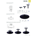 Columna Ø50 Con Placa P/Alt 235 Negro Mate H Total Con Base 235 Sin Base 185