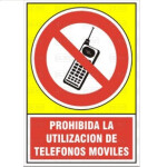 Señal 542 Plast.295X210"Prohib.telefono" Prohibida La Utilizacion De Telefonos Moviles