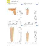 Pata Madera Conica H80 M8 Natural