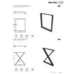 Pata Metálica Para Mesa Modelo Ucal H710 Acabado Negro