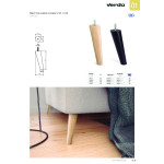 Pata Madera Conica Inclin. H150 M8 Negro