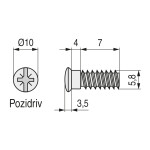Tornillo De Cazoleta Sin Punta. Acero. Zincado. M6. Longitud 11Mm (100 uds.)