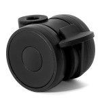 Rueda Giratoria Linea Light A/Doble Y Con Freno En Negro D50