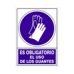 Señal 604 Plástico 490X345 "Obligatorio Uso De Guantes"