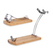 Jamonero de Madera Kinvara JWHH-3014 Natural Metal Bambú 47 x 16,5 x 36 cm