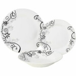 Vajilla de Porcelana Blanco Barroco 18 Piezas