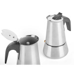Cafetera Italiana Kinvara S12AA-4T Negro Plateado Acero 4 Tazas