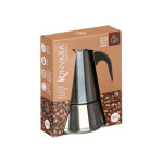 Cafetera Italiana Kinvara S12AA-4T Negro Plateado Acero 4 Tazas