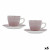 Juego de Tazas con Platos Quid Vita Morning Rosa Cerámica (4 Piezas) (6 Unidades)