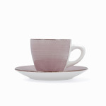 Juego de Tazas con Platos Quid Vita Morning Rosa Cerámica (4 Piezas) (6 Unidades)
