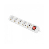 Regleta Enchufes 5 Tomas Schuko Lanberg 2500 W 3 m Blanco (3 m)