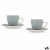 Juego de Tazas con Platos Quid Vita Morning Azul Cerámica (4 Piezas) (6 Unidades)