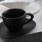 Juego de Tazas de Café Bidasoa Fosil Negro Cerámica Alúmina 800 ml (12 Unidades)
