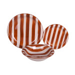 Vajilla Home ESPRIT Amarillo Azul Rojo Gres Rayas Mediterráneo 27,5 x 27,5 x 2,8 cm 18 Piezas